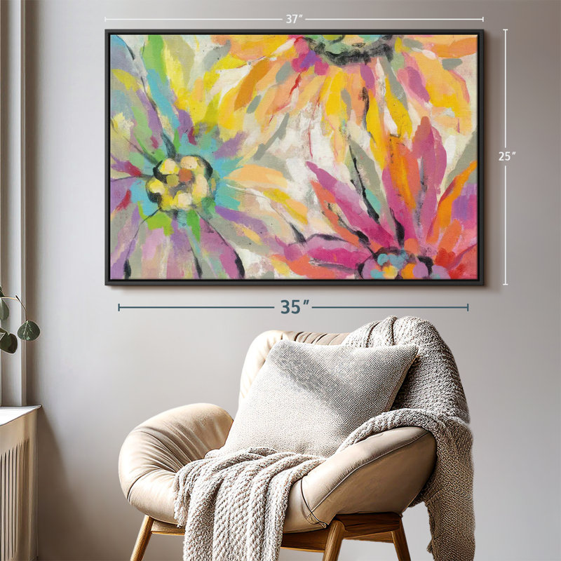 Floral et botanique «Pétales abstraits I, reproduction sur toile», H 25 po x l 37 po