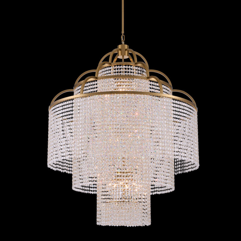 Torta 18 LT True Brass/Clear Chandelier Allegri