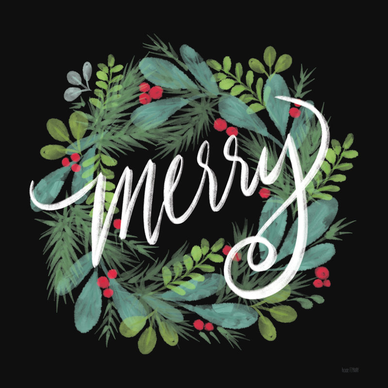 «Holiday Merry Wreath», reproduction sur toile, H 12 po x l 12 po x P 1,25 po