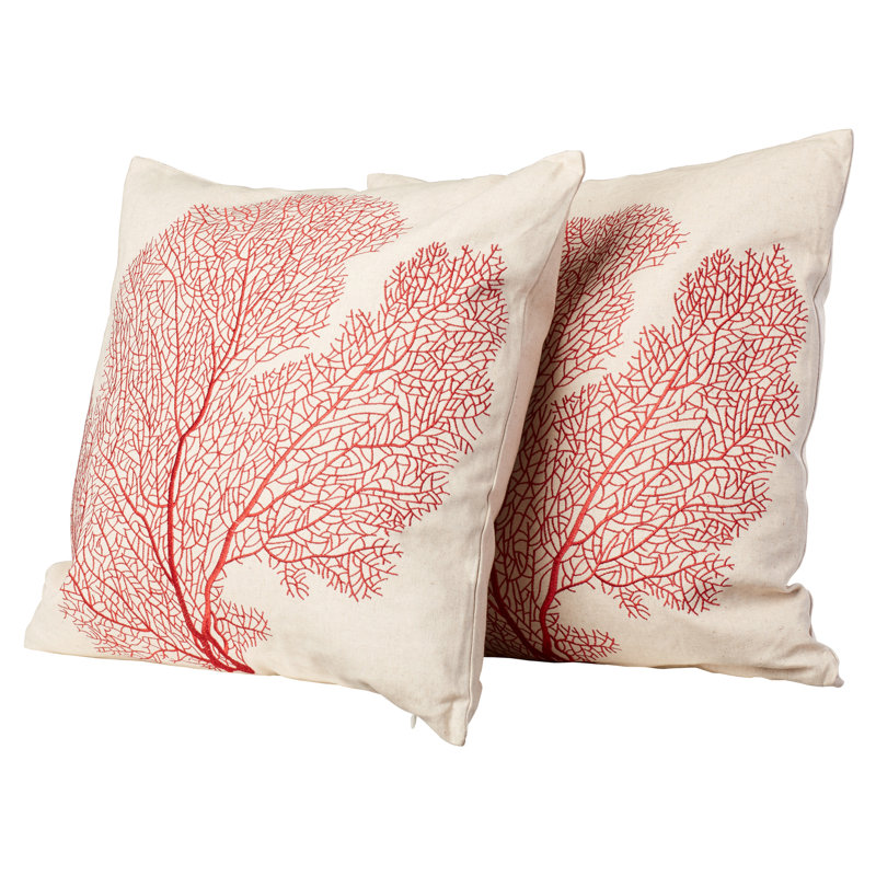 Syracuse 100% Cotton Throw Pillow, Beach Red