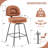 Swivel Kitchen Counter Stool with Black Metal Frame & Brown Faux Leather (Set Of 2)-2085700186