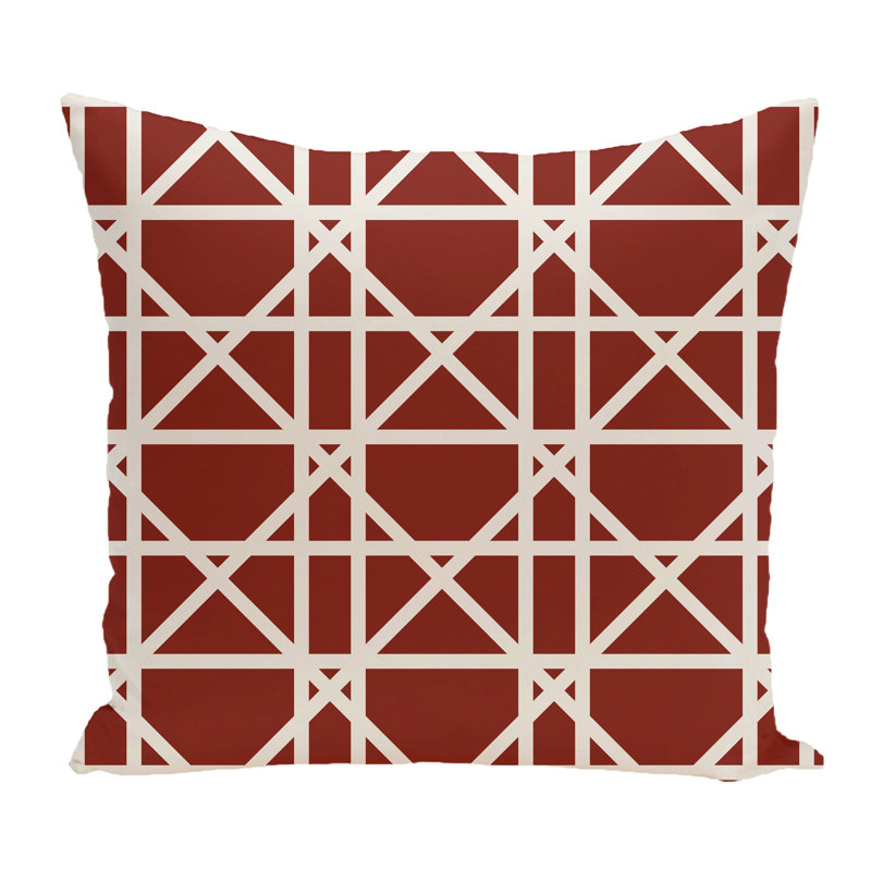 Housse et insert de coussin carré d'extérieur Trellis, Orange