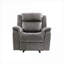 Fauteuil inclinable manuel en similicuir gris ardoise et gris classique par FlowLuxe, pour un salon de détente, de style contemporain