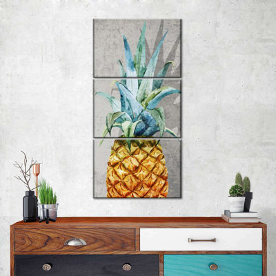 Ensemble d'ananas sur toile 3 pièces