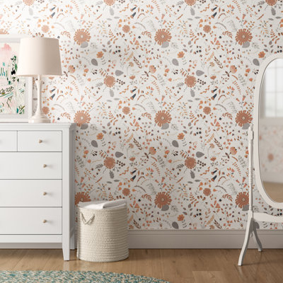 Alexis Removable Bohemian Flower 4.17' L x 25" W Peel and Stick Wallpaper Roll