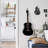 Black Guitar Music Wall Clock Instrument Art