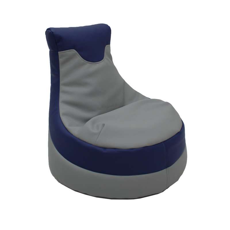 Fauteuil à billes SoftScape, Similicuir gris / bleu marine