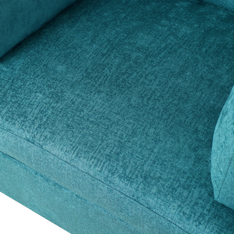 Fauteuil d'appoint rembourré Dyani, Polyester cyan