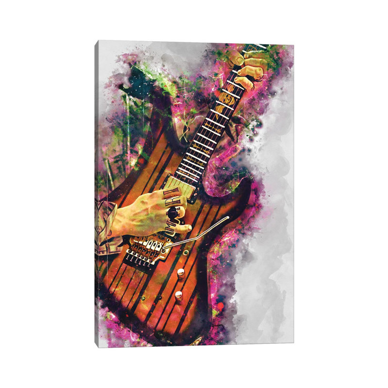 «Synyster Gates's Electric Guitare» par Pop Cult Posters - Toile tendue avec châssis sur toile, H 12 po x l 8 po x P 0,75 po
