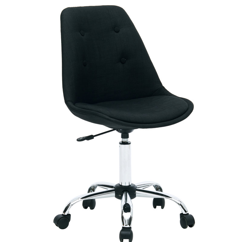 Chaise de travail en tissu Gina, Noir