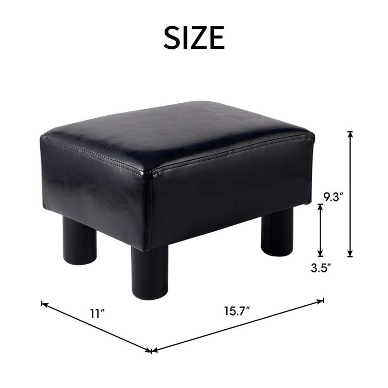 Modern Small Faux PU Leather Footstool Ottoman Footrest Stool Seat Chair  Foot Stool,Ivory