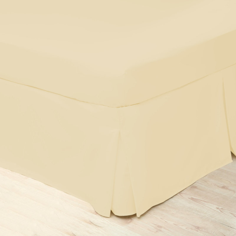 200 TC 50/50 Percale Polycotton Percale Fitted Sheet, Super King (6'), Cream