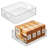 iDesign Plastic Stackable Pantry Bin - Storage Bin with Handles for Cabinets or Fridge - Set of 2 - Clear