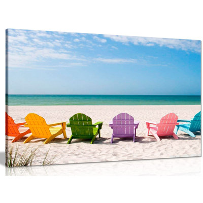 Beach Chairs - Wrapped Canvas Print