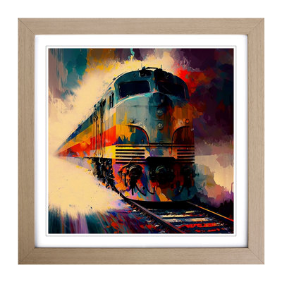 Train Abstract Expressionism - Framed Print