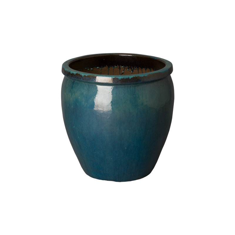 Kenedy Handmade Ceramic Planter, Teal, 26" H x 26" W x 26" D