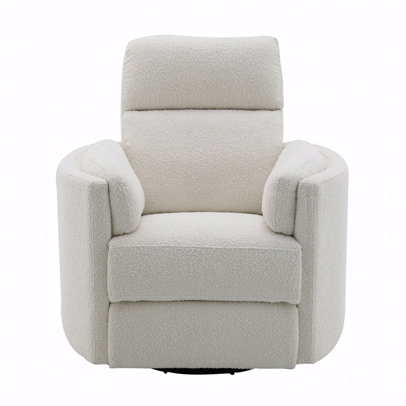 Boucle Glider With Recliner Function With Swivel