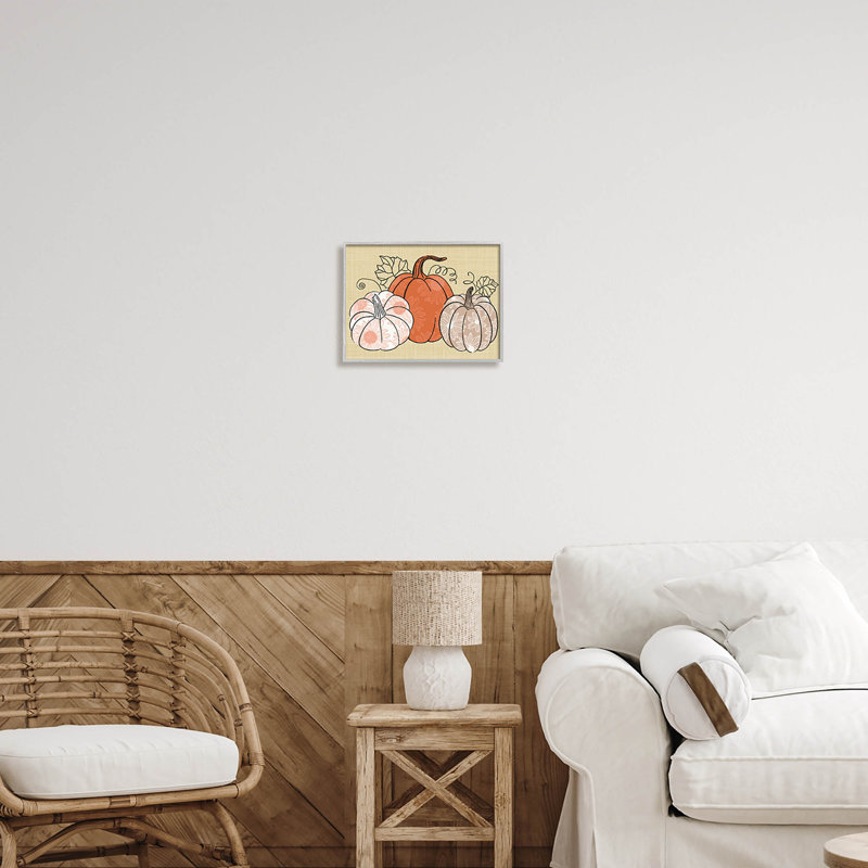 Motif automnal de citrouilles tournesol at-108, H 11 po x l 14 po x P 1,5 po, Estampe numérique Farmhouse