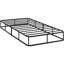 Base de matelas simple avec housse en tissu texturé et structure en métal noir, élévation de 8,5 po, 12 supports, assemblage facile, capacité de poids de 350 lb, base Essentiality de la chambre à coucher: construction et housse, 8,5 po-1752038581