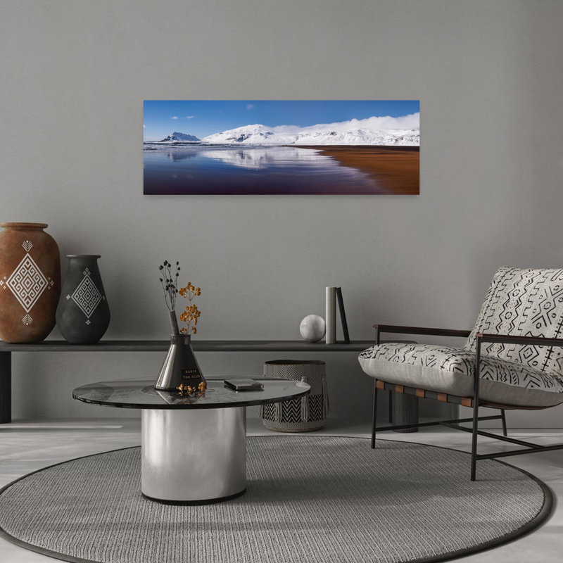 «Snowy Mountain Beach», art dramatique paisible et serein, H 36 po x l 12 po