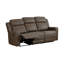 Ensemble 2 pièces: canapé inclinable et causeuse avec console, microfibre polie brune-699437792