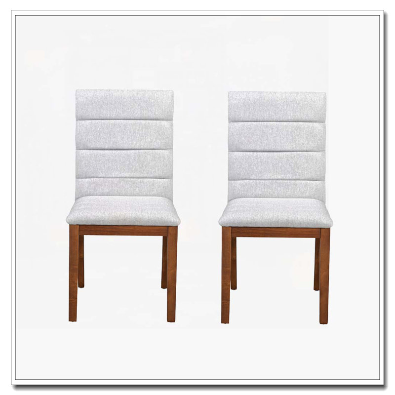 Chaises de salle à manger rembourrées modernes, Noyer, Blanc
