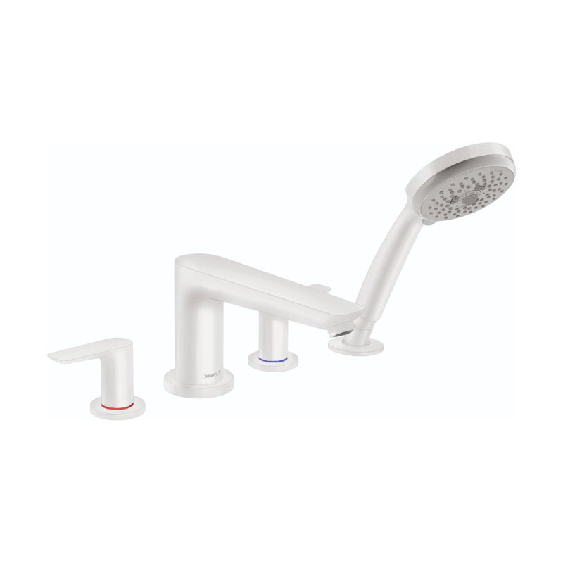 71744701 Robinet de baignoire romaine à fixation sur comptoir à deux poignées Talis E, Blanc mat