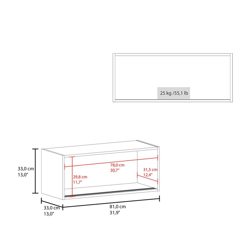 Armoire flottante avec porte coulissante, Blanc