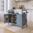 50" Stainless Steel Countertop Kitchen Cart With Spice Rack & Towel Rack-1250298790