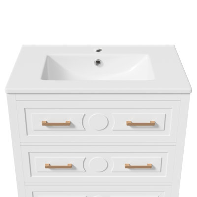 Single Bathroom Vanity with Ceramic Basin
