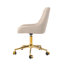 Chaise de salle à manger moderne en tissu de velours à pattes dorées avec pieds dorés (ensemble de 1)