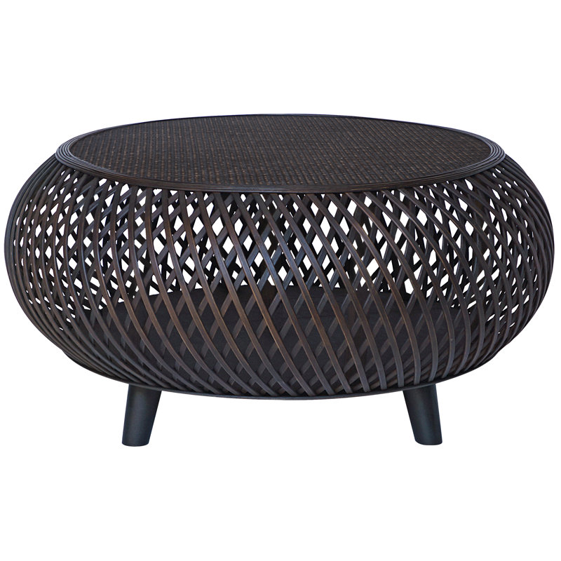Table basse en rotin Acme, Brun chocolat