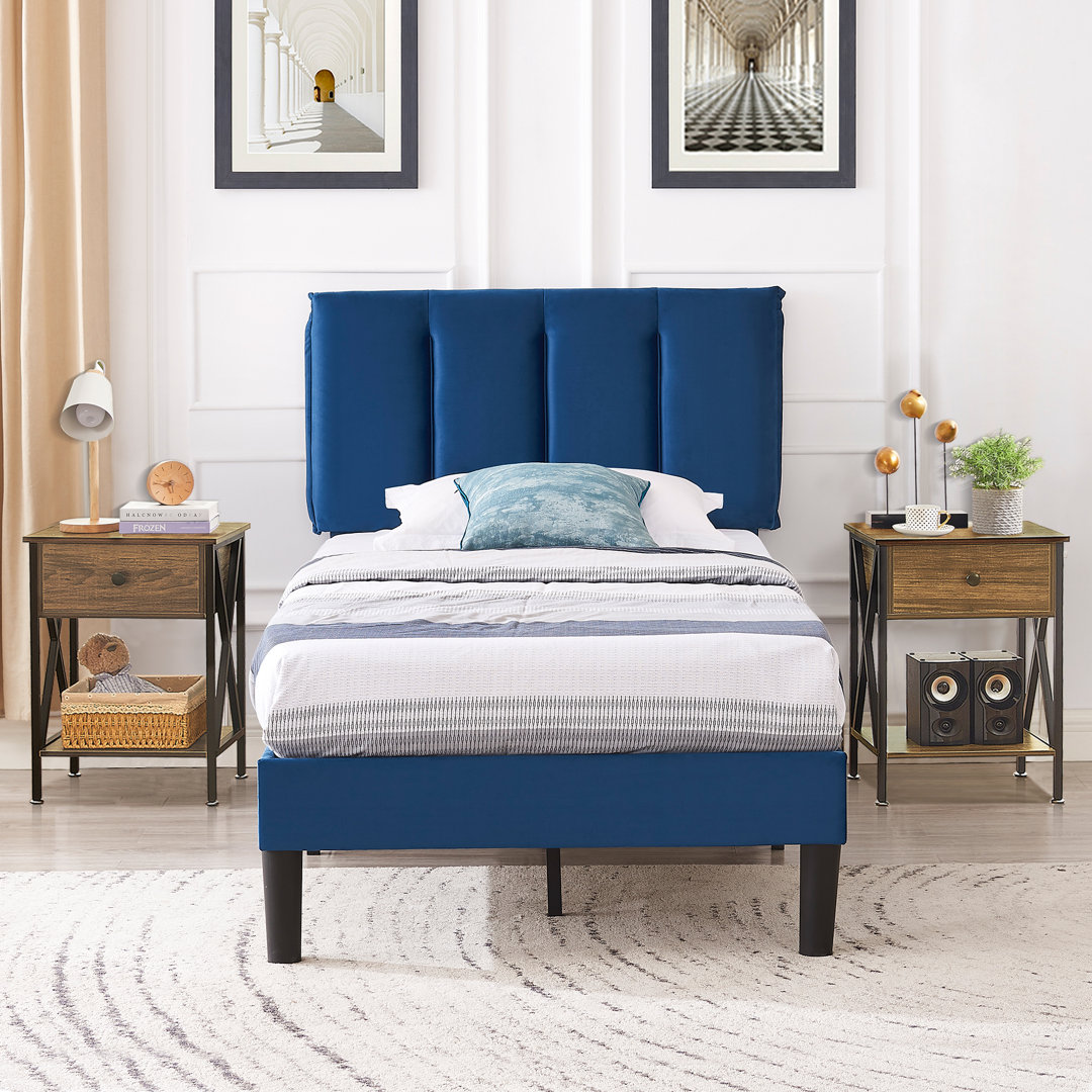 Egle Upholstered Platform 3 Piece Bedroom Set Mercer41 Color: Brown Size: Twin