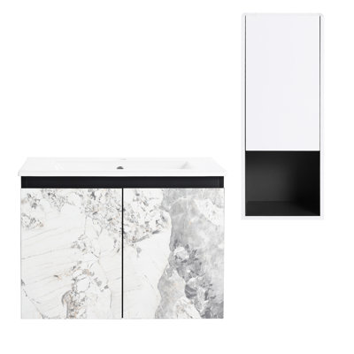 Meuble-lavabo 24 po avec lavabo en céramique et armoire d'appoint 24 po