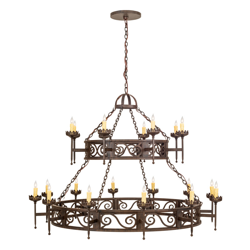 Lustre étagé de style bougie à 20 lumières Majella