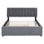 Lit plateforme tapissier avec lit gigogne simple TG et lumières à DEL, base solide grise-1280619189