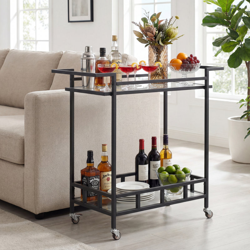 Chariot-bar en métal, Black