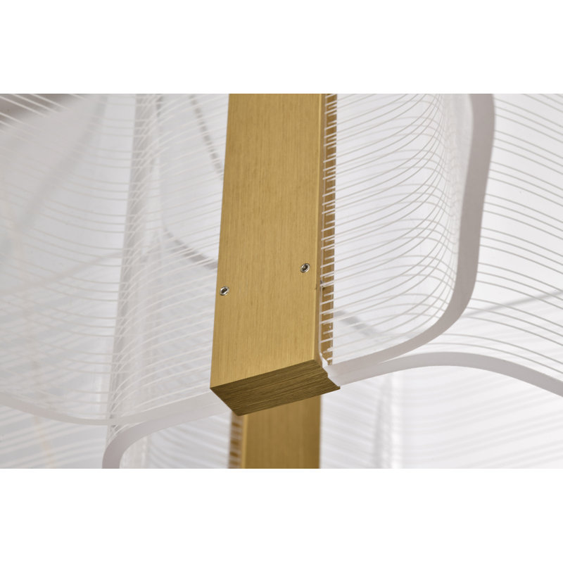 Kenzo - LED Chandelier - Polished Anodized Bronze Finish - Light Guide Panel, 12 Lights, 5.5" H x 34.25" W x 34.25" D