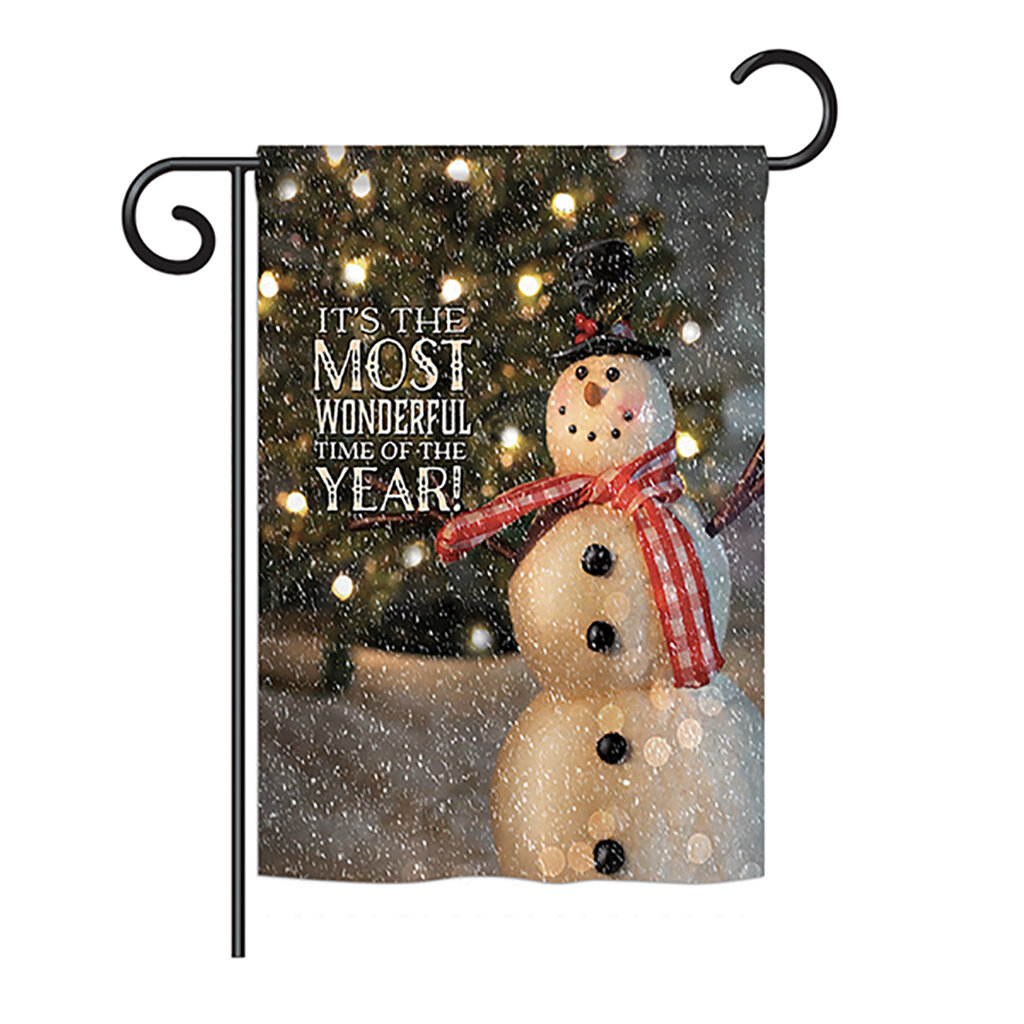 Breeze Decor Most Wonderful Time Snowman Winter Seasonal Christmas ...