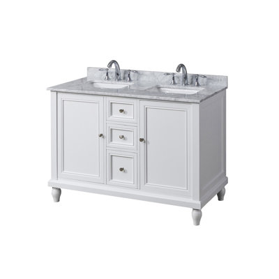 48'' Double Bathroom Vanity with Marble Top