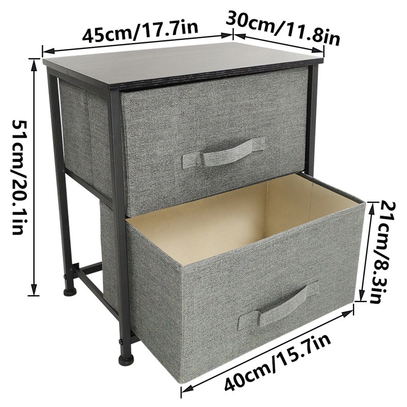 Table de chevet 2 tiroirs Kissner