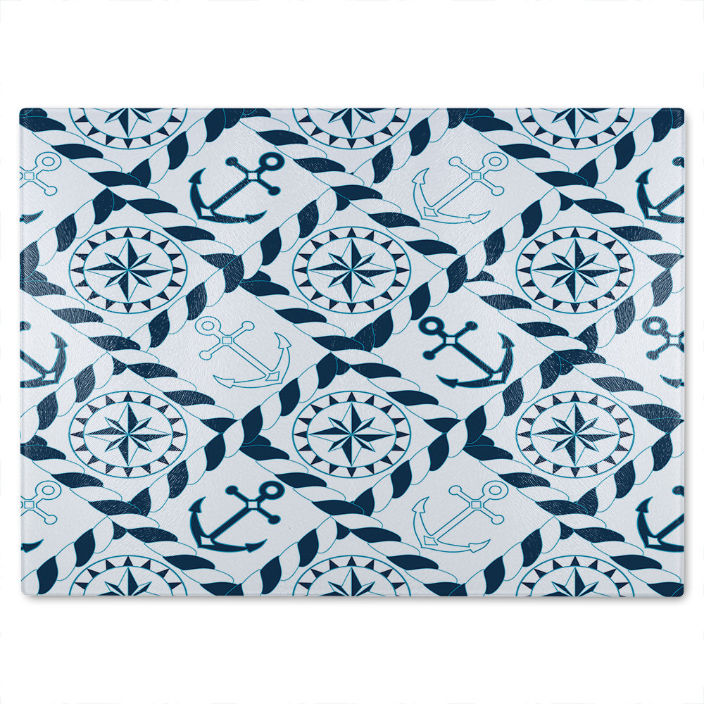 Nautical Elements Glass Chopping Board