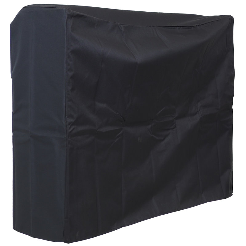 Genevieve Black Solid Firewood Log Rack Cover with PVC Backing - 4', 38" H x 50" W x 22" D