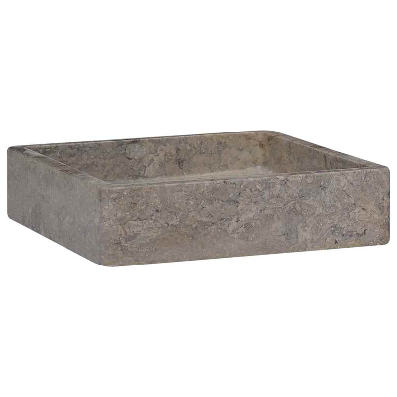VidaXL Sink 15.7"x15.7"x3.9" Marble, Gray