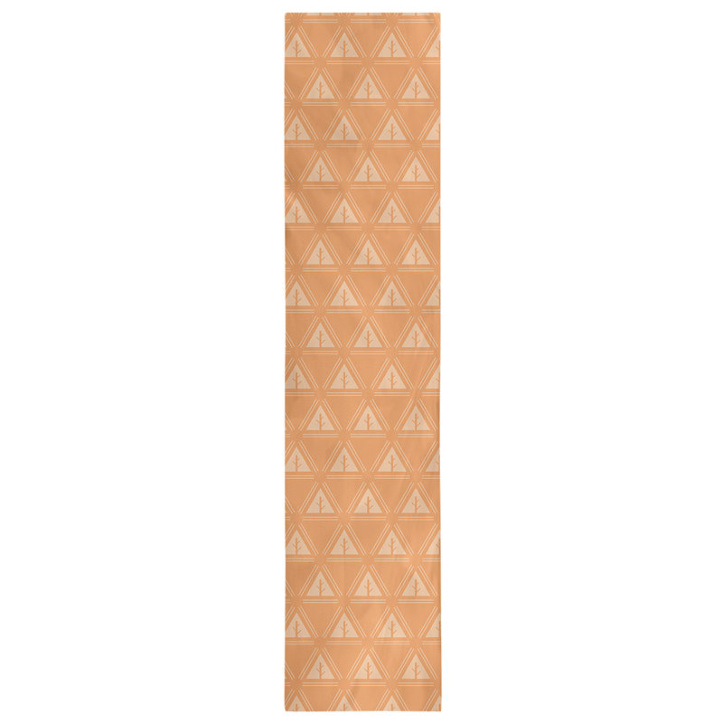 Chemin de table d’arbre minimaliste classic Barbra, 16 po x 90 po, Orange / blanc