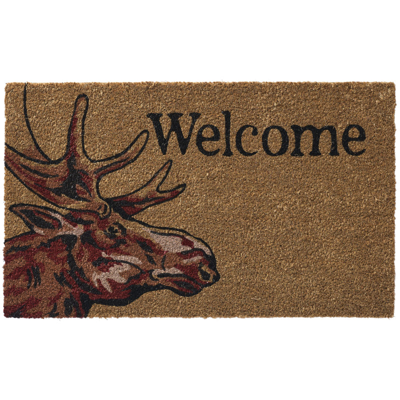 Tapis de porte intérieur antidérapant Moose Welcome 30 po x 18 po