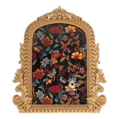 Set of 4 5" x 7" Matte Gold Ornate Arch Resin Picture Frames