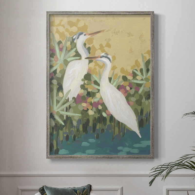 Heron Lagoon I Framed Print - Solid Wood, 30" H x 24" W