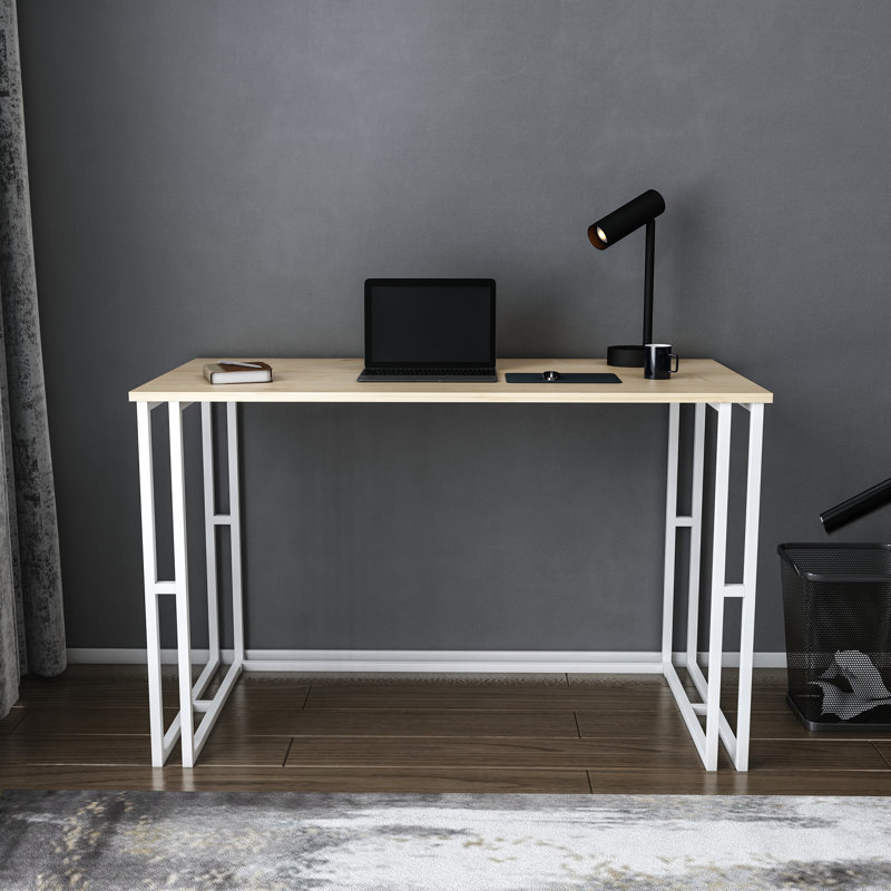 Kane 120cm W Rectangular Computer Desk, Oak/White 
