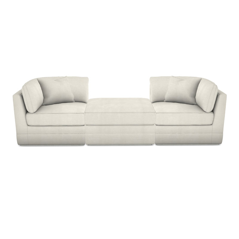 3-Piece Boyden Curved Corner Sectional, Casa Blanca, Nadia Parchment Crypton®